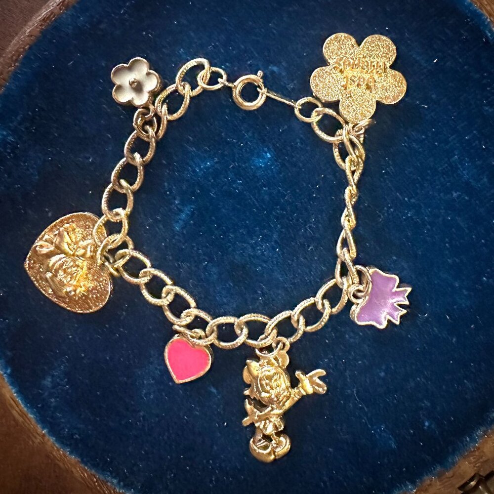 Disney Bracelet Jewelry | Character Charms, Gold Finish